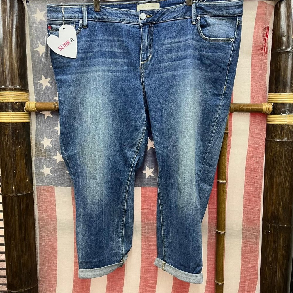 NWT Slink Jeans plus size high waist stretch denim pant curvy crop sexy straight